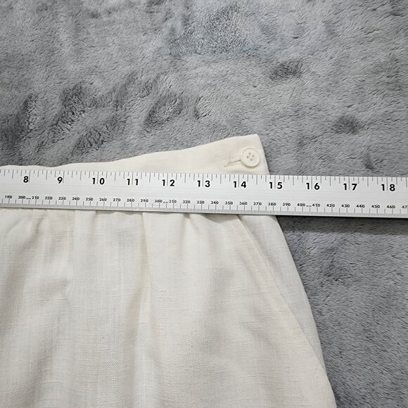 Vintage Item Eyes Skirt Womens M Ivory Cream Pleated Pencil Side Button Office - Picture 11 of 13